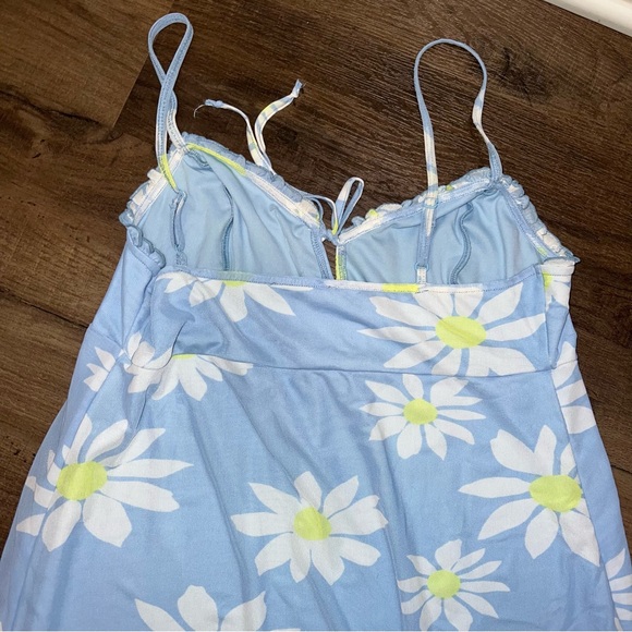 NWOT American Eagle Outfitters Baby Blue Mesh Slip Daisy Dress - Picture 7 of 10
